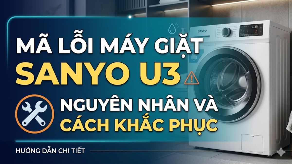 Mã lỗi máy giặt Sanyo U3: Nguyên nhân và cách khắc phục